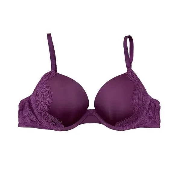 Victoria’s Secret dream angels plum purple push up bra and cheekini panties